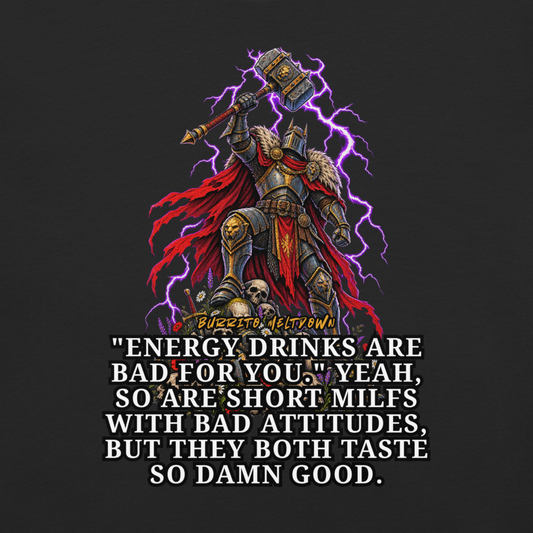 Energy Drinks Are Bad For You – Skull Hammer Warrior Tee Mockup
