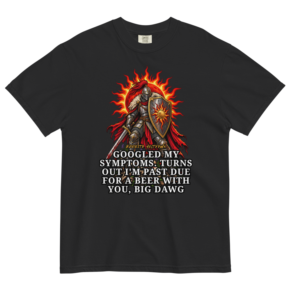 Googled My Symptoms – Fire Knight Warrior Tee Mockup