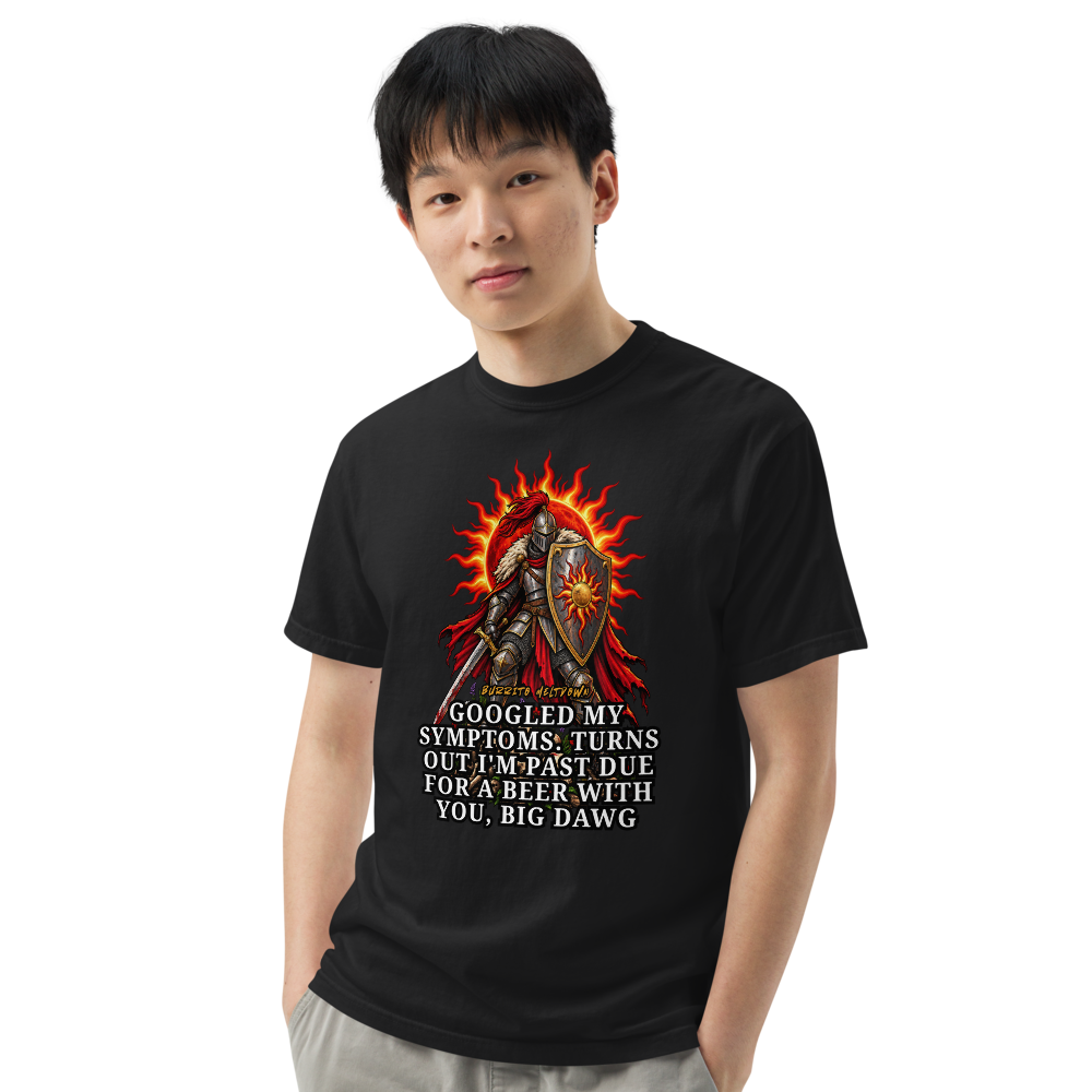 Googled My Symptoms – Fire Knight Warrior Tee Mockup