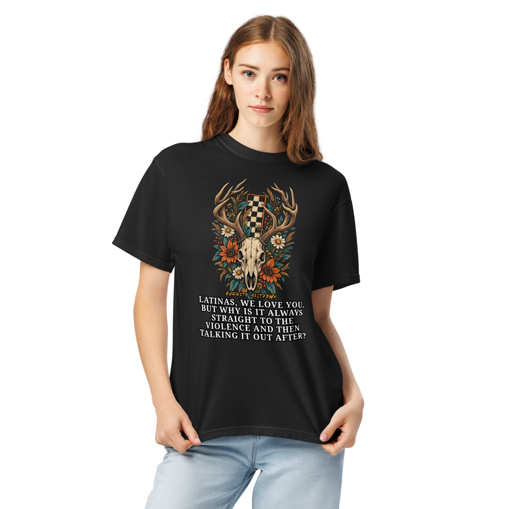 Straight To The Violence – Deer Skull Tee Mockup