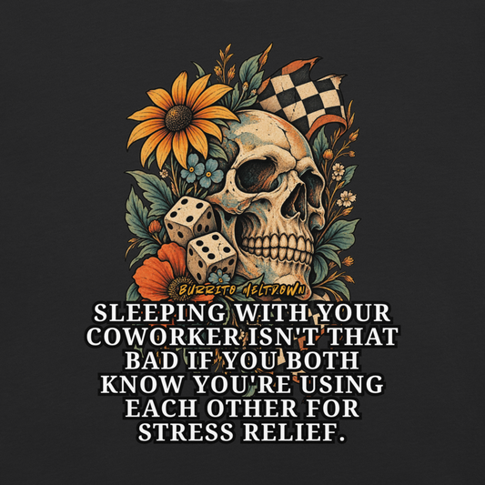 Using Each Other For Stress Relief – Sunflower Skull Tee Mockup
