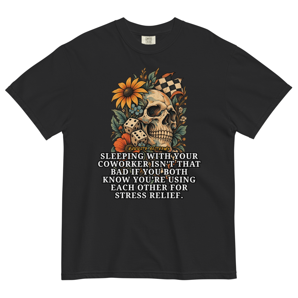 Using Each Other For Stress Relief – Sunflower Skull Tee Mockup