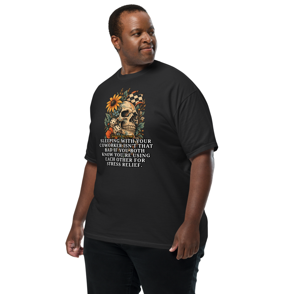 Using Each Other For Stress Relief – Sunflower Skull Tee Mockup