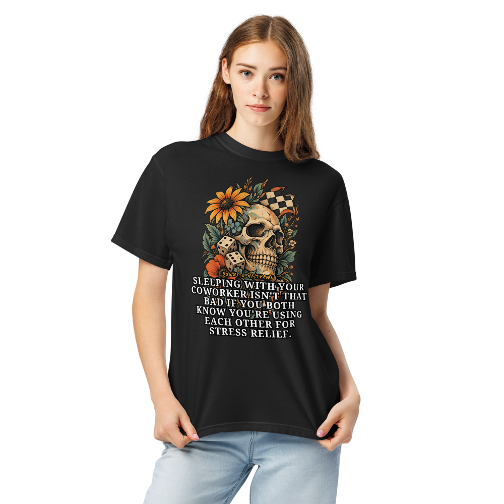 Using Each Other For Stress Relief – Sunflower Skull Tee Mockup