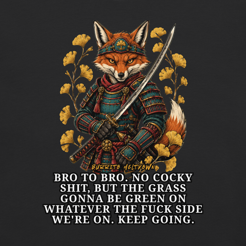 The Grass Gonna Be Green – Samurai Fox Tee Mockup