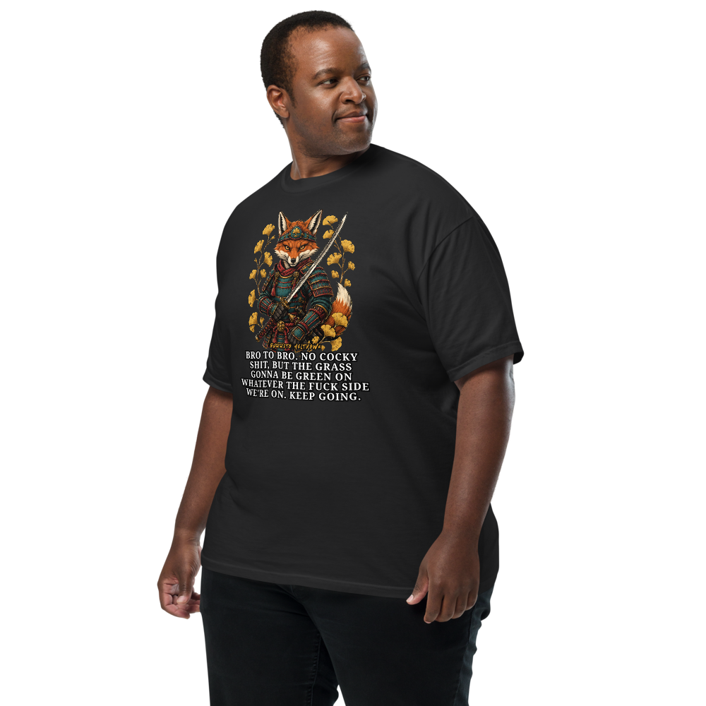 The Grass Gonna Be Green – Samurai Fox Tee Mockup