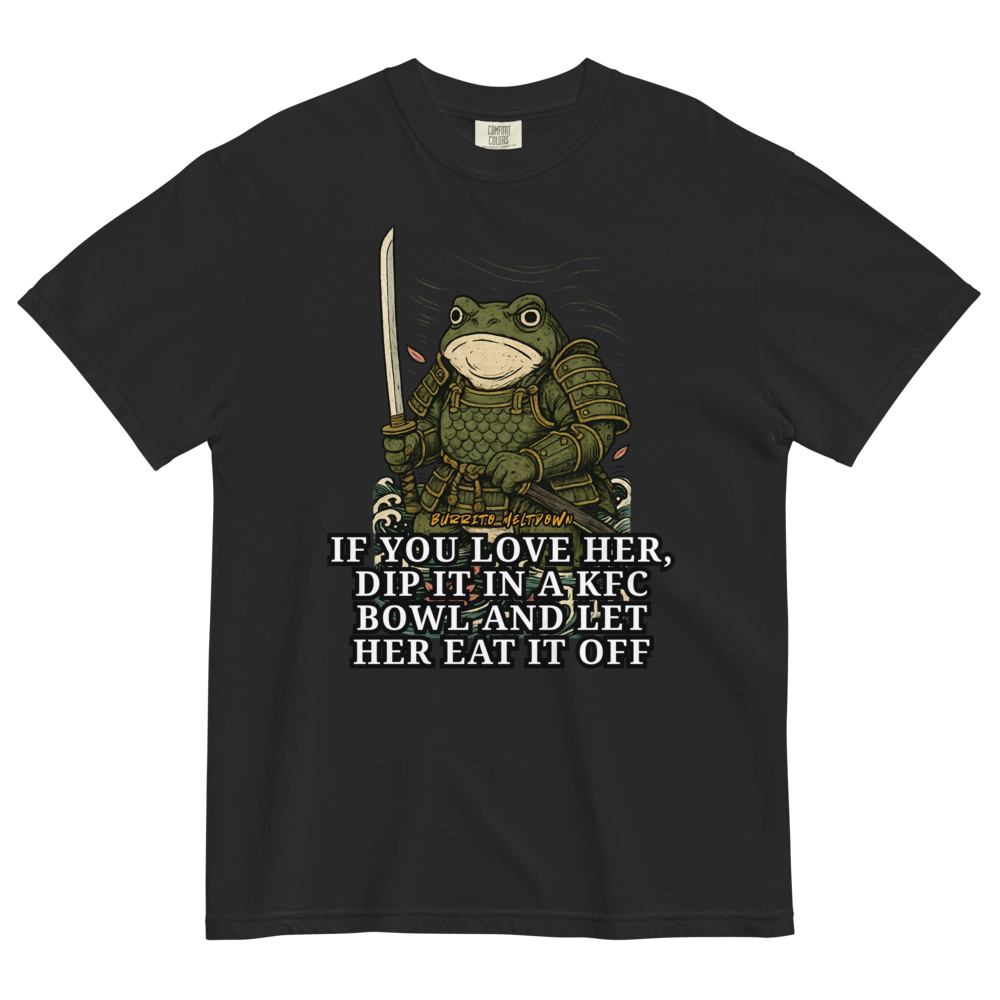 Dip It In A KFC Bowl – Samurai Frog Tee Mockup