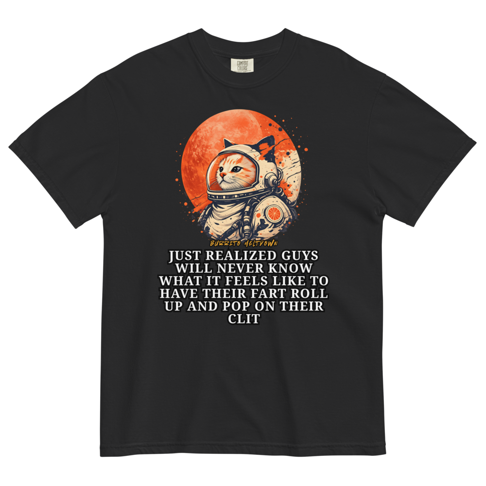 Never Know What It Feels Like – Astronaut Cat Tee Mockup