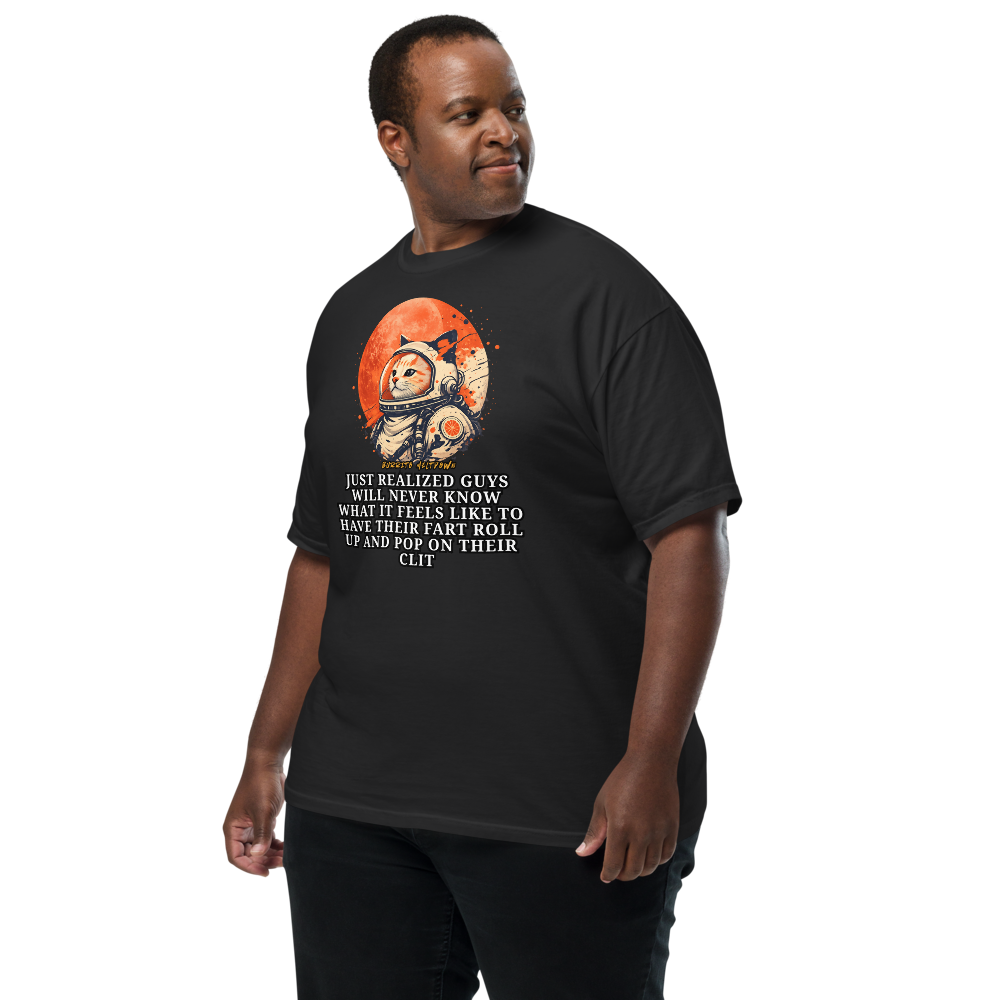Never Know What It Feels Like – Astronaut Cat Tee Mockup