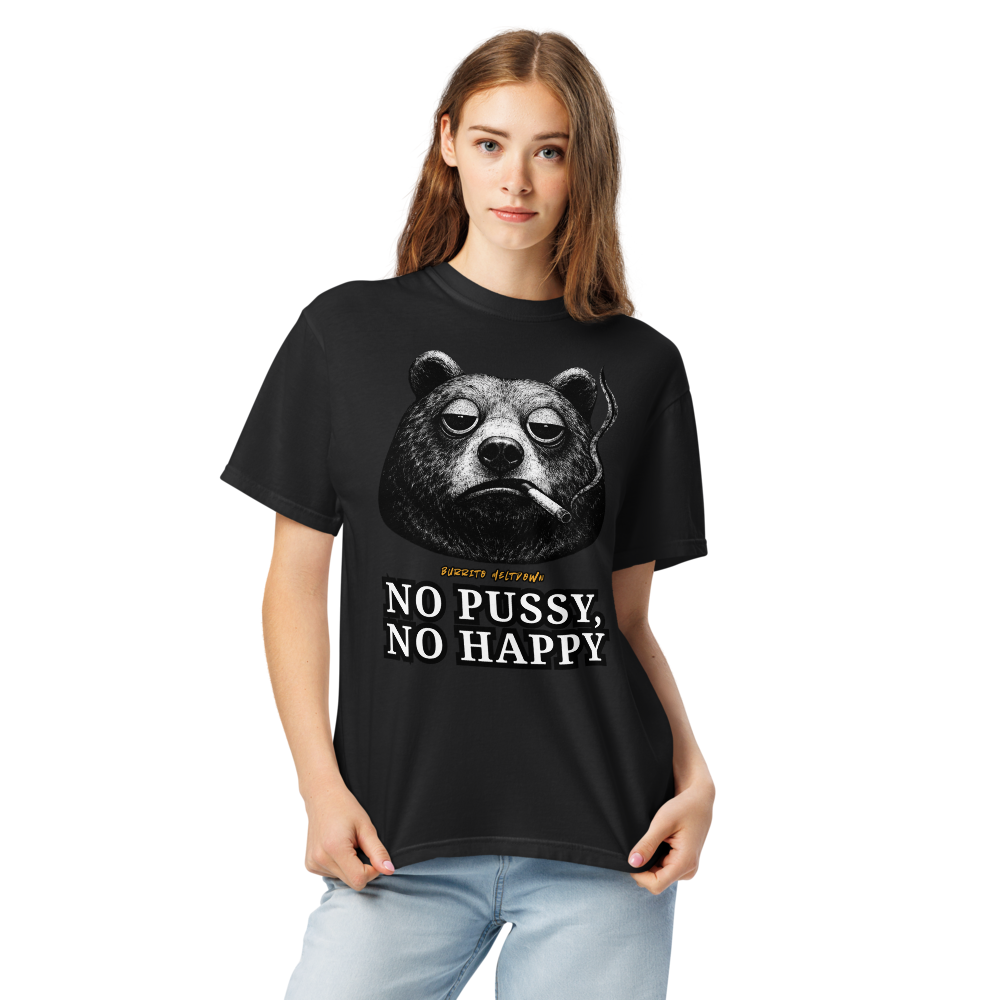 No Happy – Smoking Bear Tee Mockup