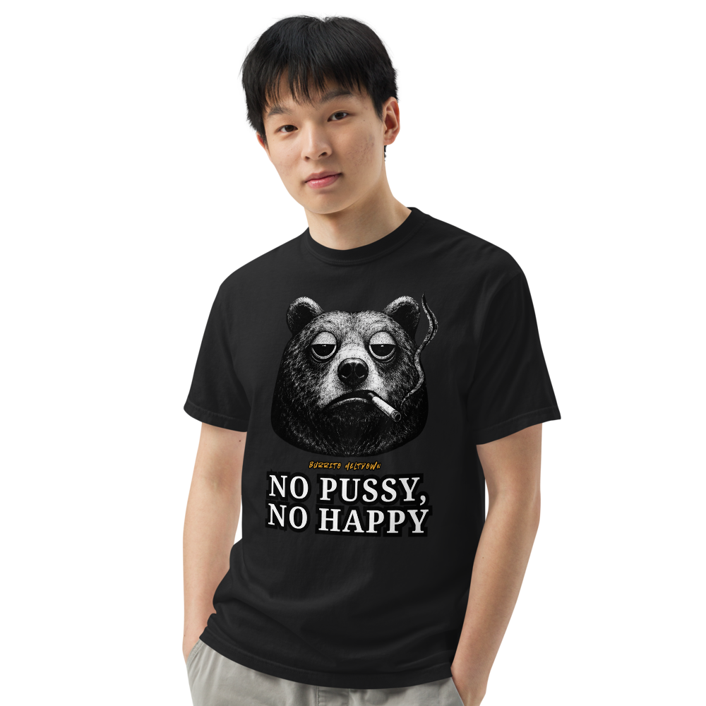 No Happy – Smoking Bear Tee Mockup