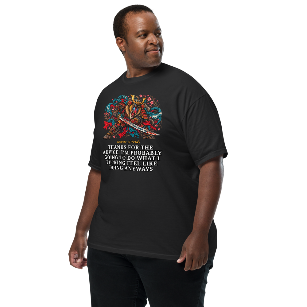 Thanks For The Advice – Boar Samurai Tee Mockup