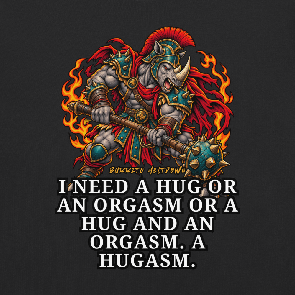 I Need A Hug – Rhino Gladiator Warrior Tee Mockup