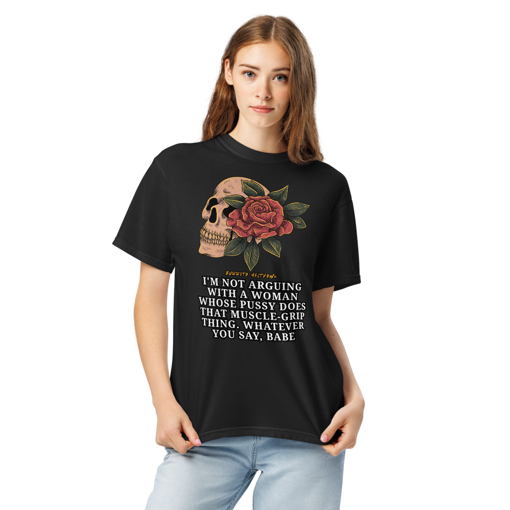 Whatever You Say Babe – Rose Skull Tee Mockup