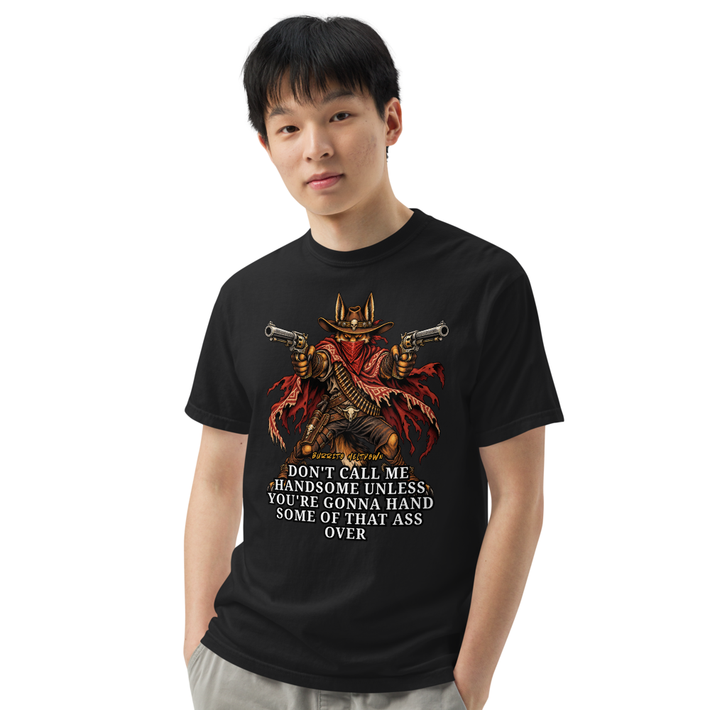 Don't Call Me Handsome – Cowboy Skeleton Tee Mockup