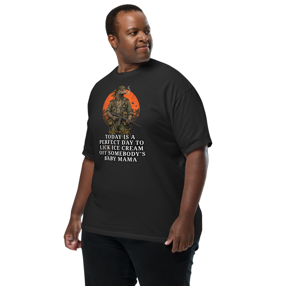 A Perfect Day For Ice Cream – Lizard Soldier Warrior Tee Mockup