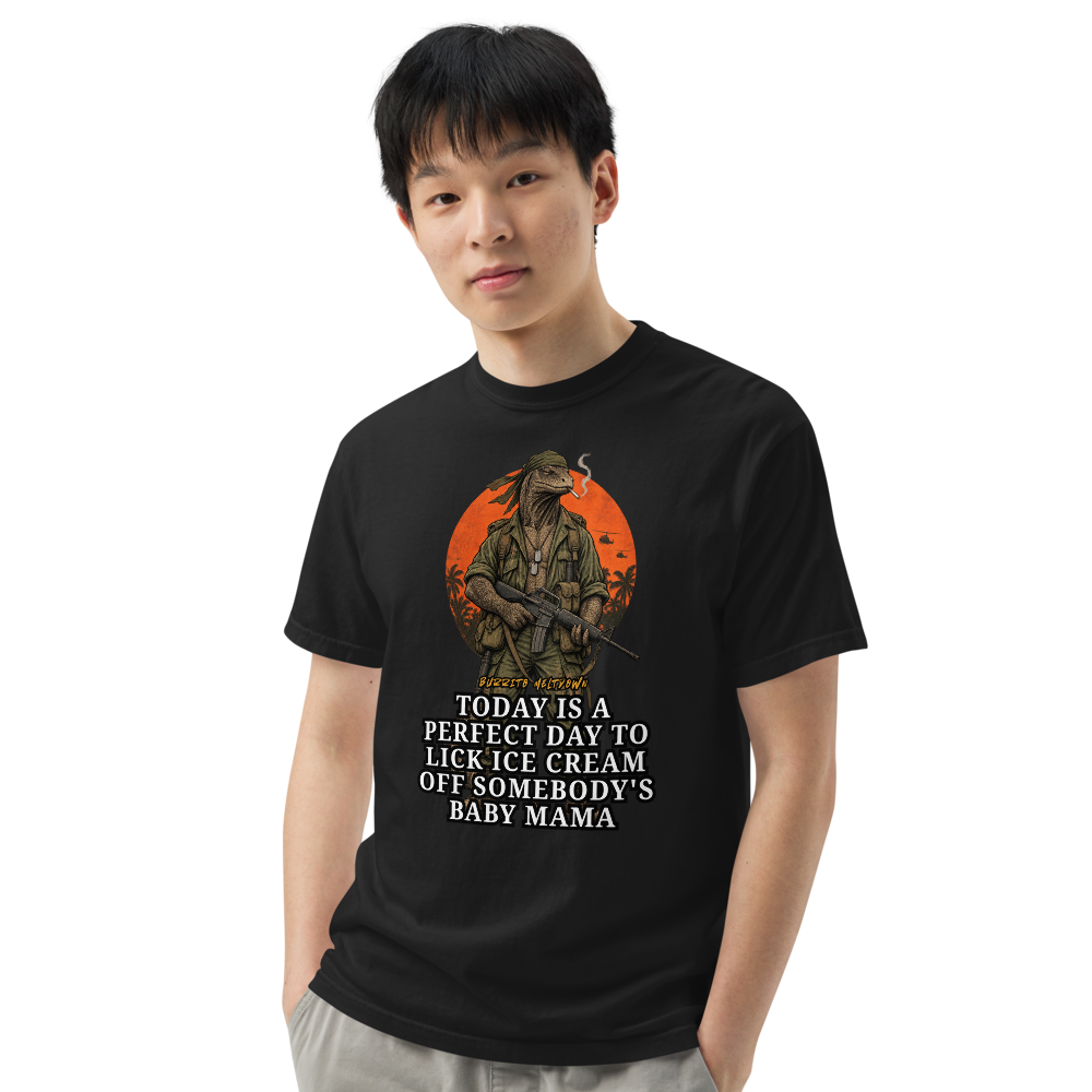 A Perfect Day For Ice Cream – Lizard Soldier Warrior Tee Mockup