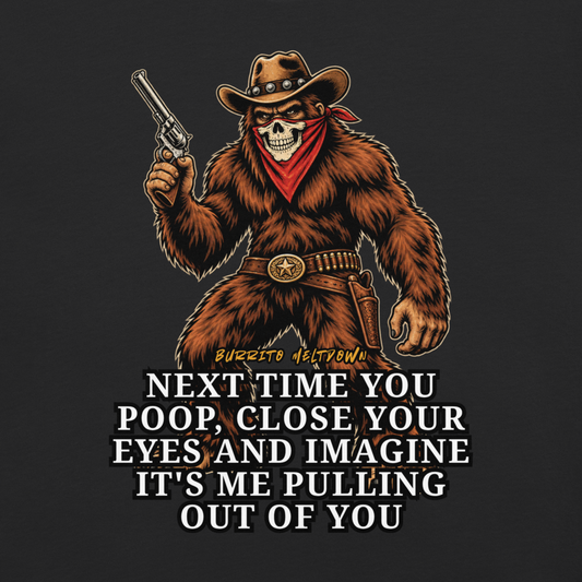Next Time You Close Your Eyes – Cowboy Bigfoot Tee Mockup