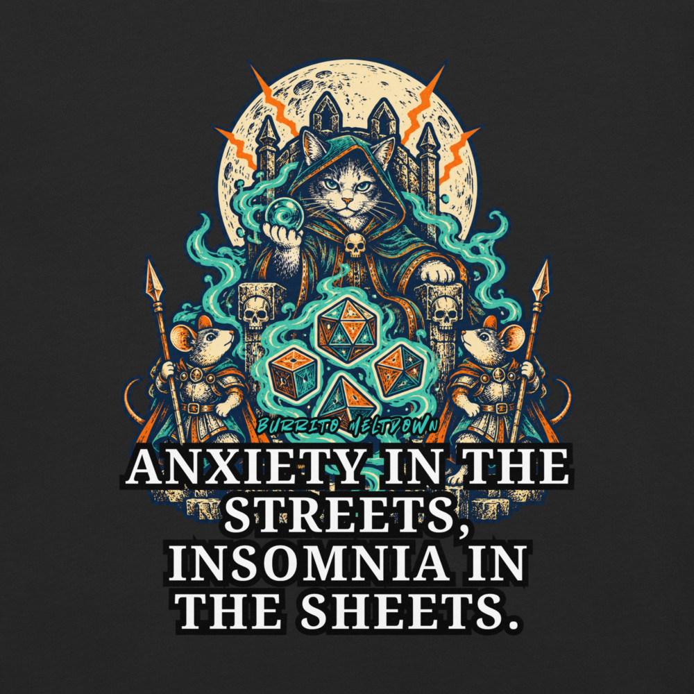 Anxiety in the Streets – Moon Cat Wizard Tee Mockup