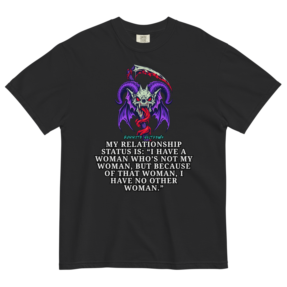 Relationship Status – Purple Ram Skull Tee Mockup