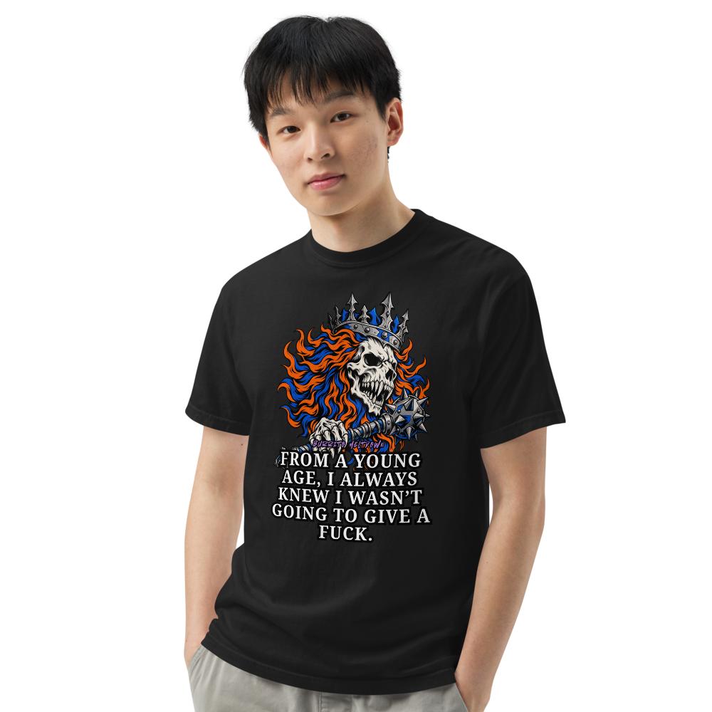 From a Young Age – Flame King Skull Tee Mockup