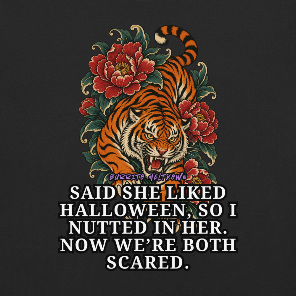 Now We Are Both Scared – Peony Tiger Tee Mockup