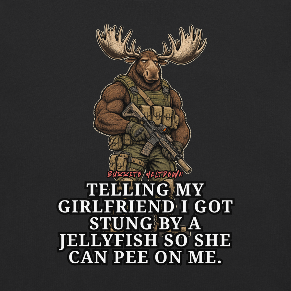 Stung by a Jellyfish – Tactical Moose Warrior Tee Mockup
