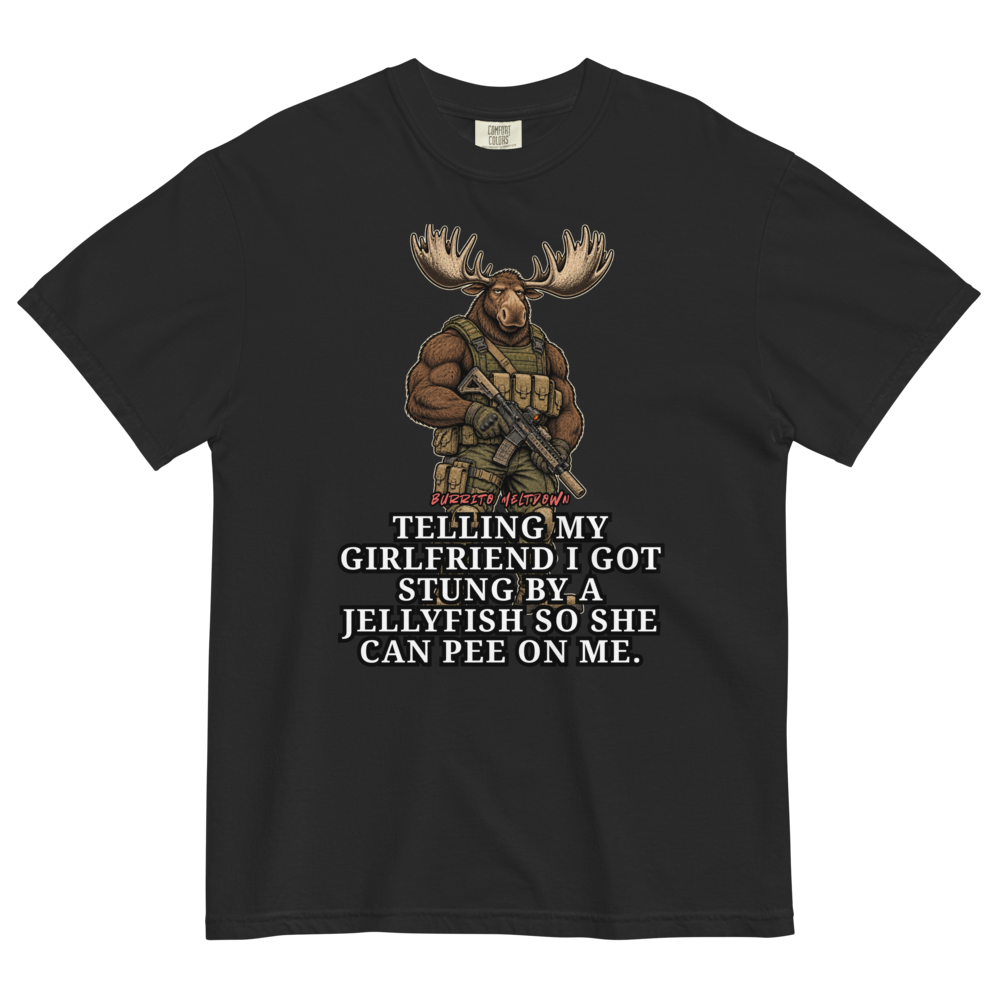 Stung by a Jellyfish – Tactical Moose Warrior Tee Mockup