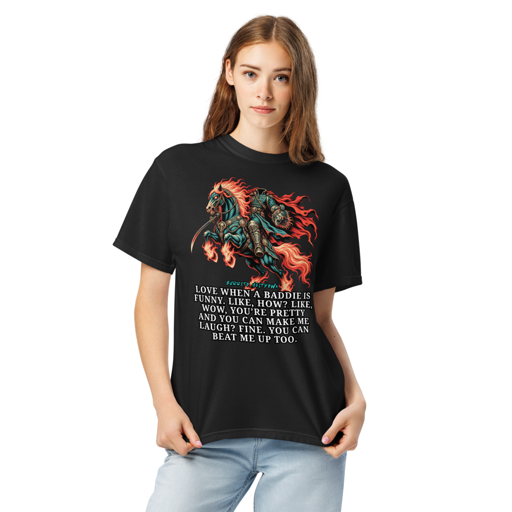 Pretty and Funny – Flame Horse Samurai Tee Mockup