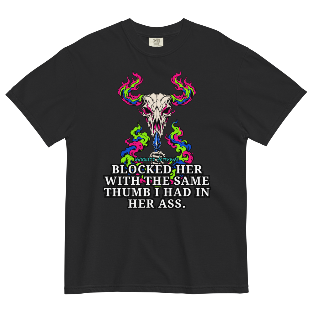 Blocked Her – Neon Bull Skull Tee Mockup