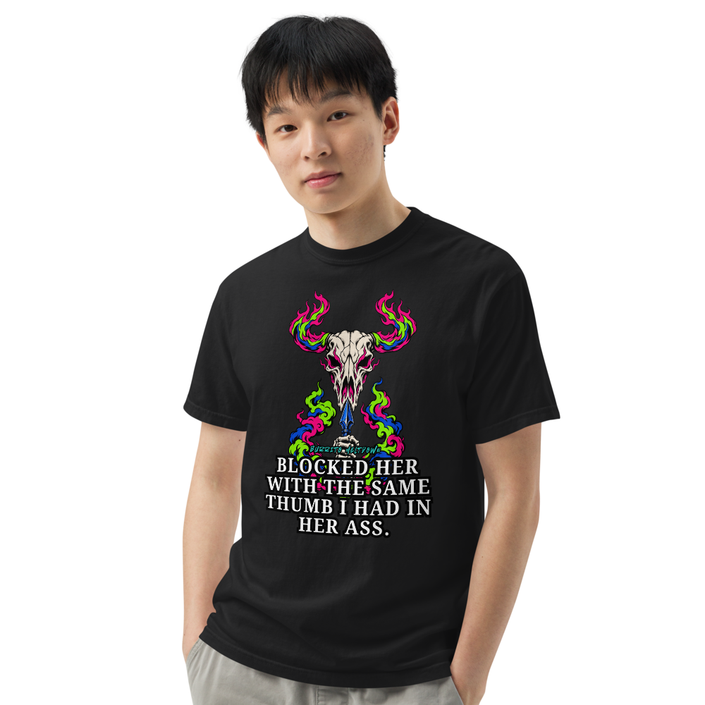 Blocked Her – Neon Bull Skull Tee Mockup