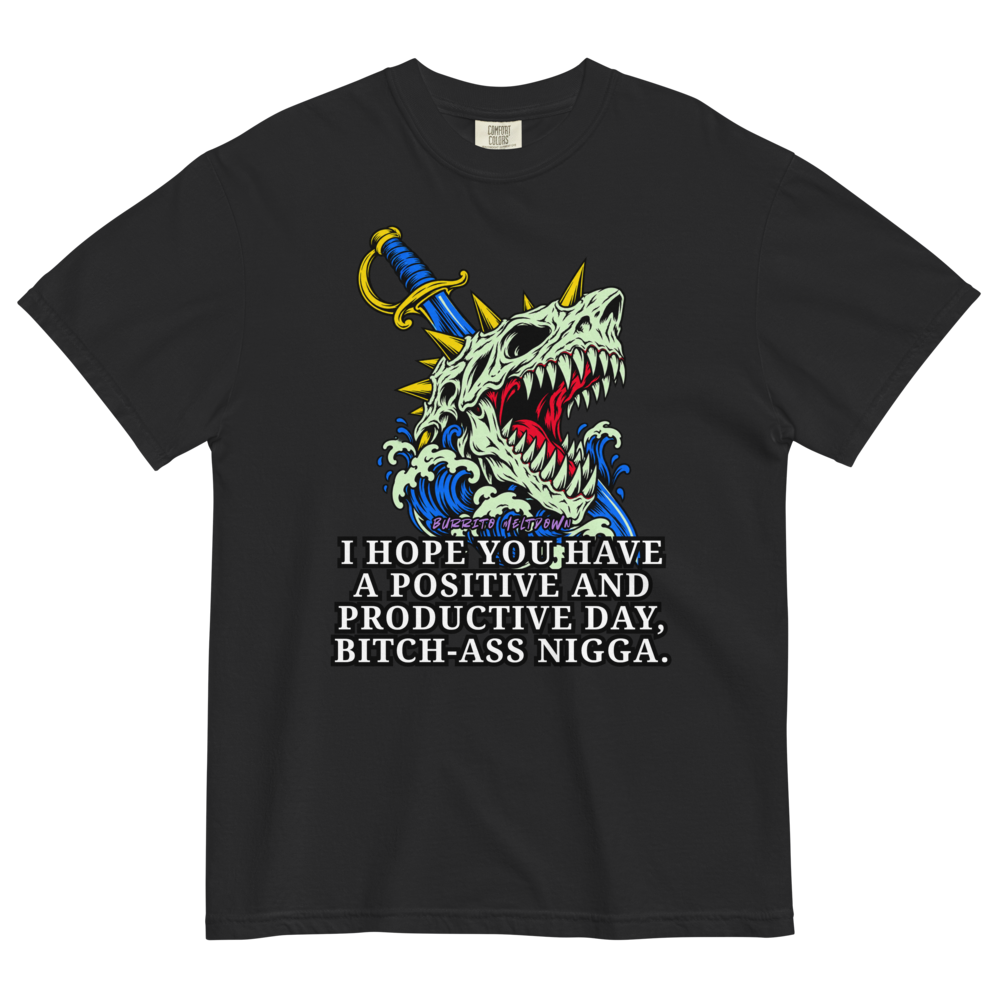 Positive and Productive Day – Shark Skull Tee Mockup