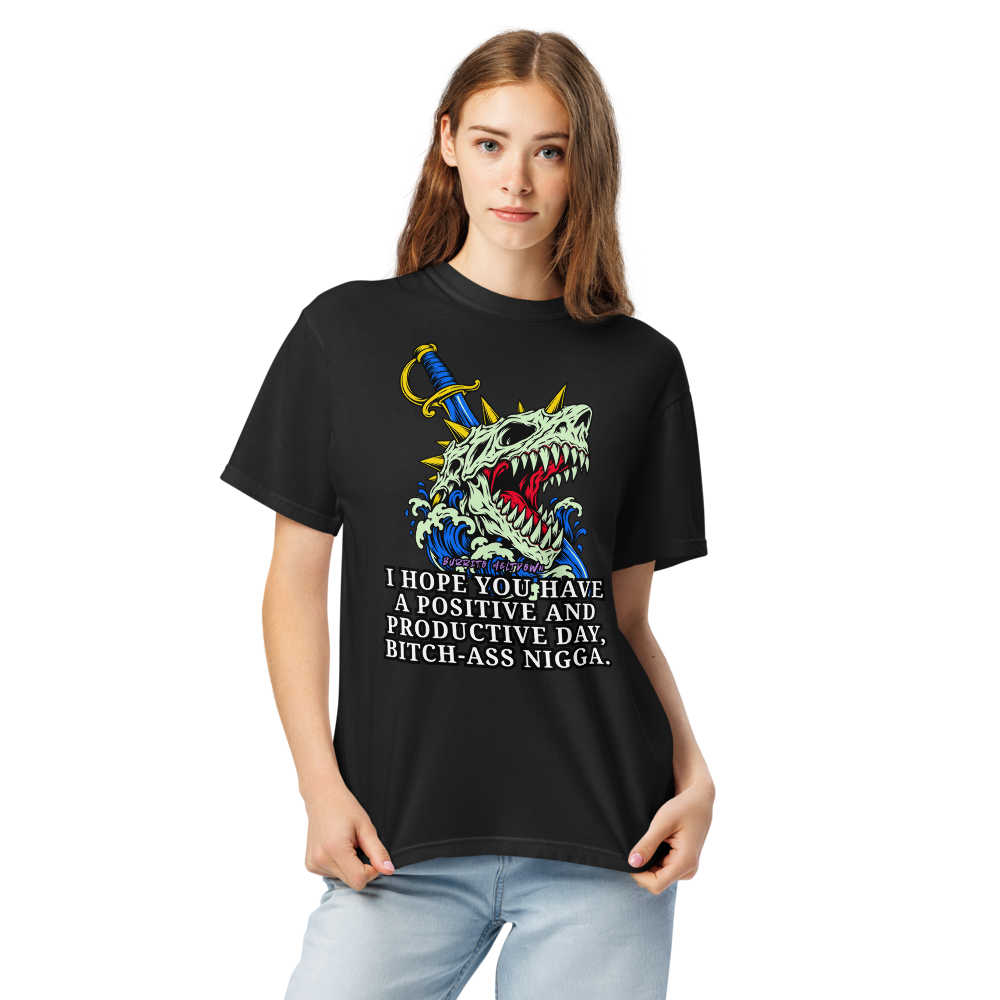 Positive and Productive Day – Shark Skull Tee Mockup