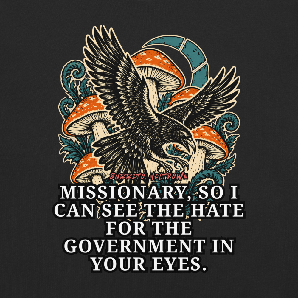 Hate for the Government – Mushroom Raven Tee Mockup