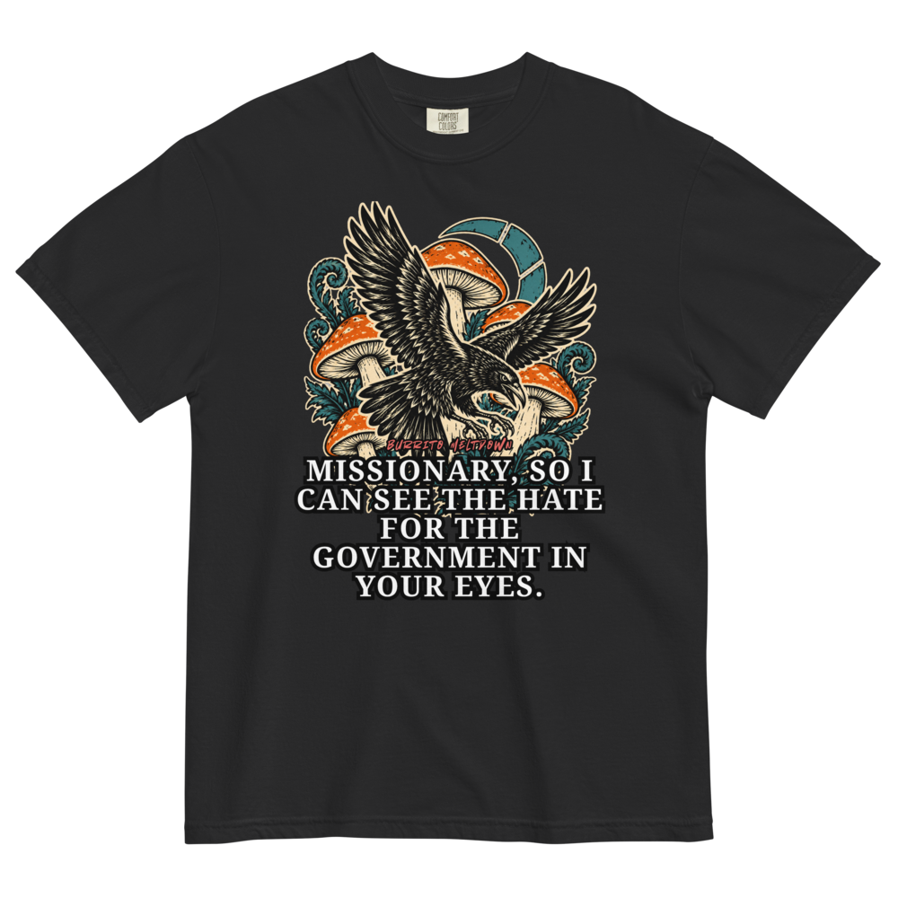 Hate for the Government – Mushroom Raven Tee Mockup