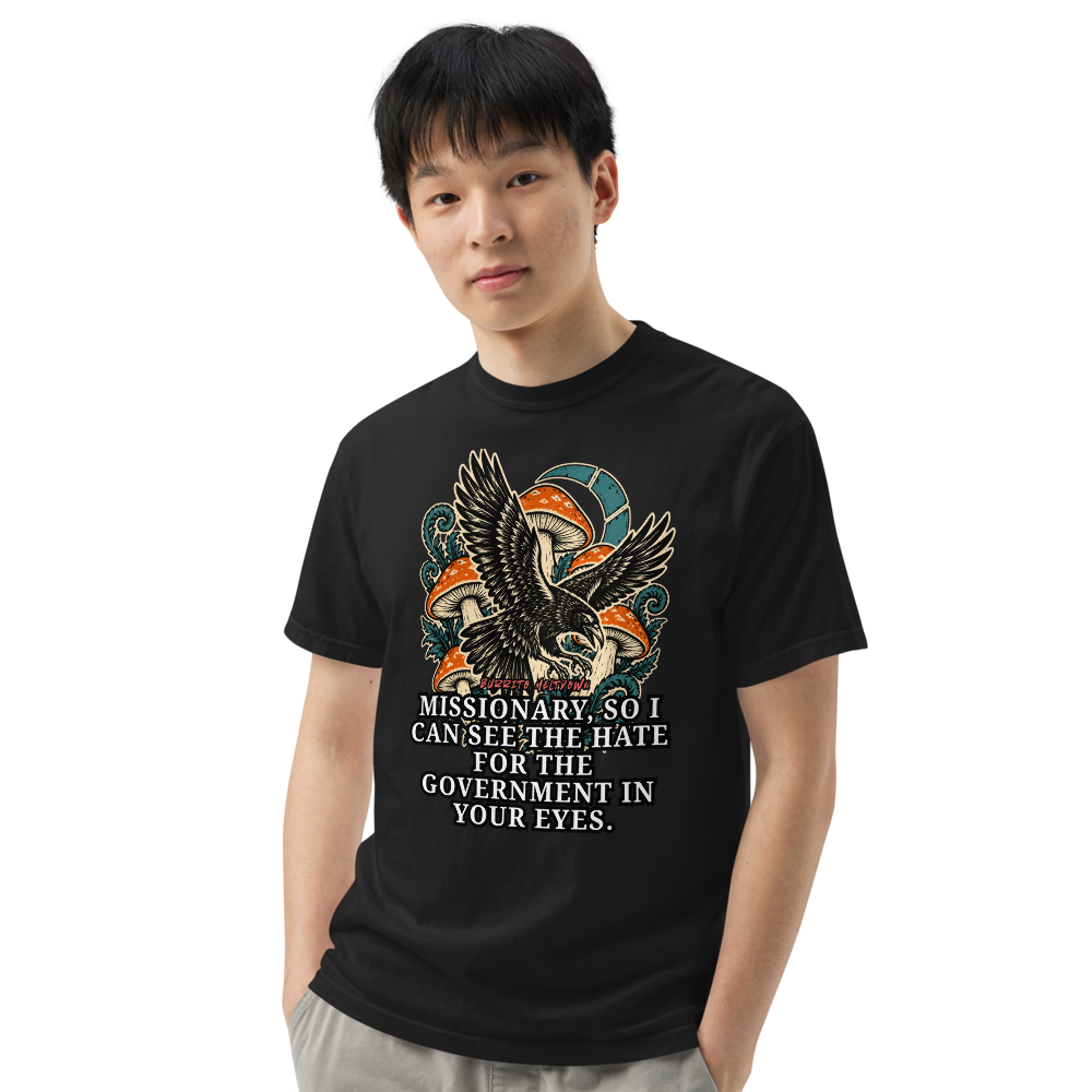 Hate for the Government – Mushroom Raven Tee Mockup