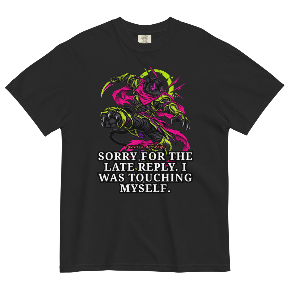 Sorry for the Late Reply – Panther Warrior Tee Mockup