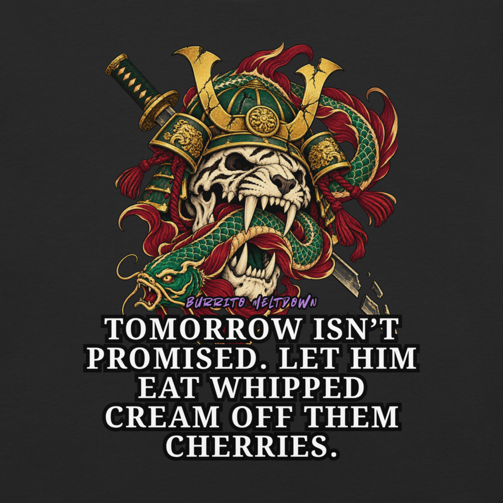 Tomorrow Is Not Promised – Samurai Skull and Snake Tee Mockup
