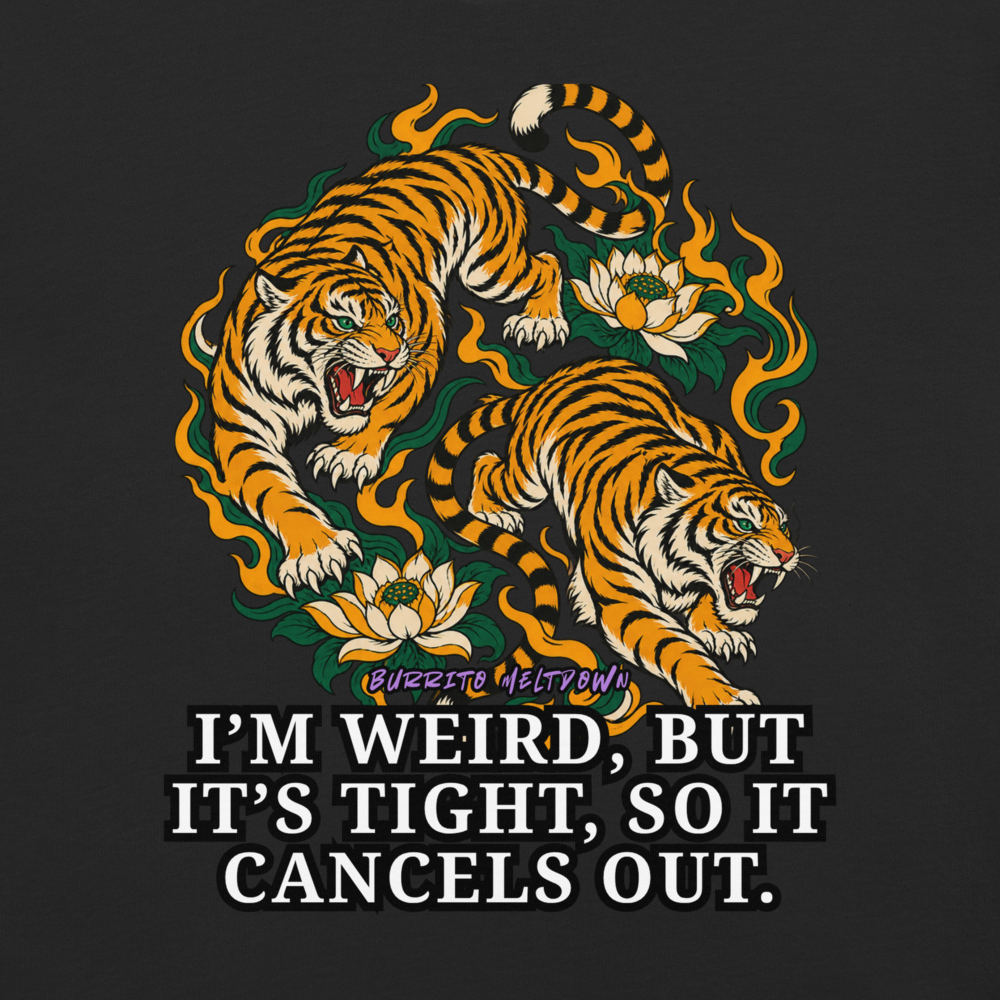 It Cancels Out – Floral Tiger Pair Tee Mockup