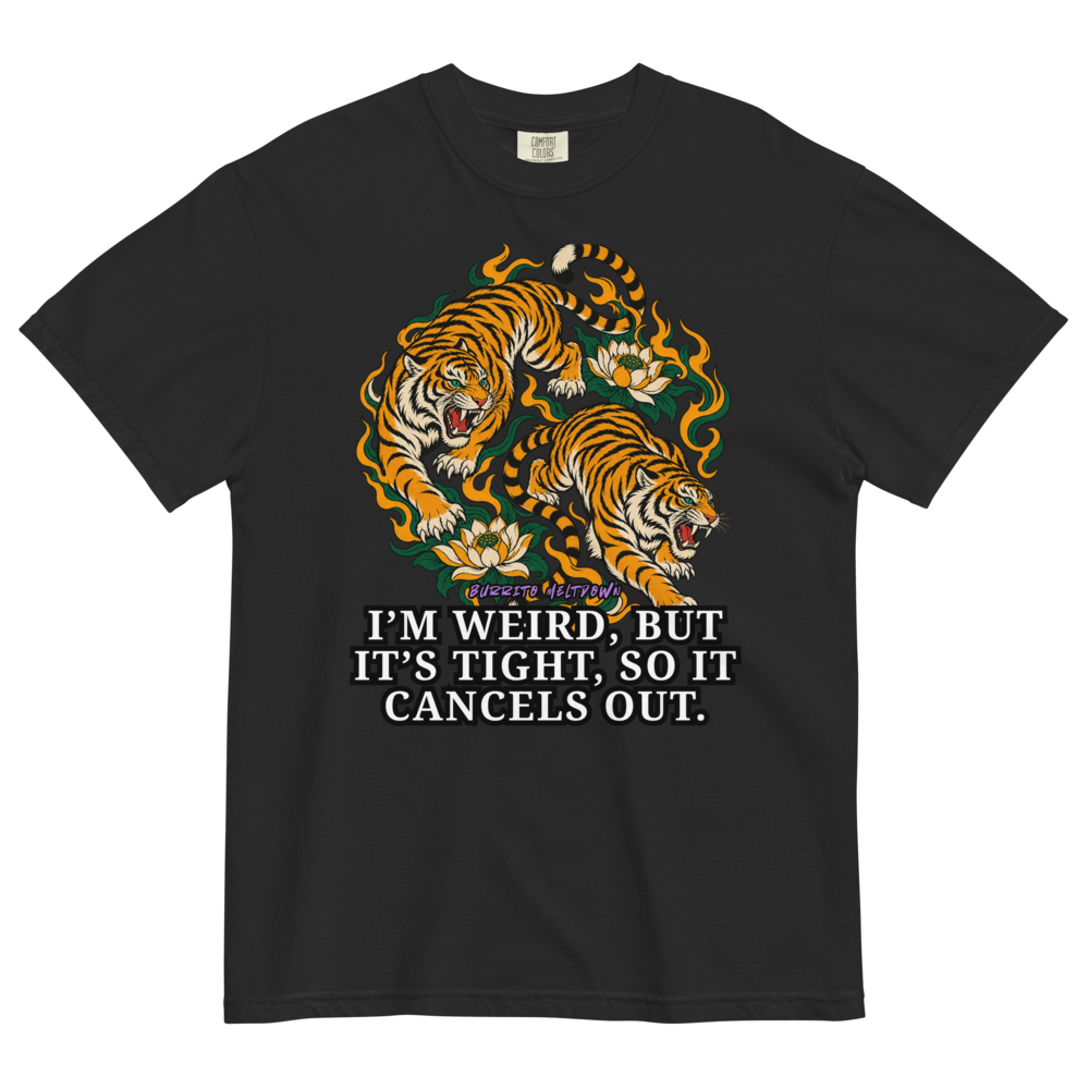 It Cancels Out – Floral Tiger Pair Tee Mockup