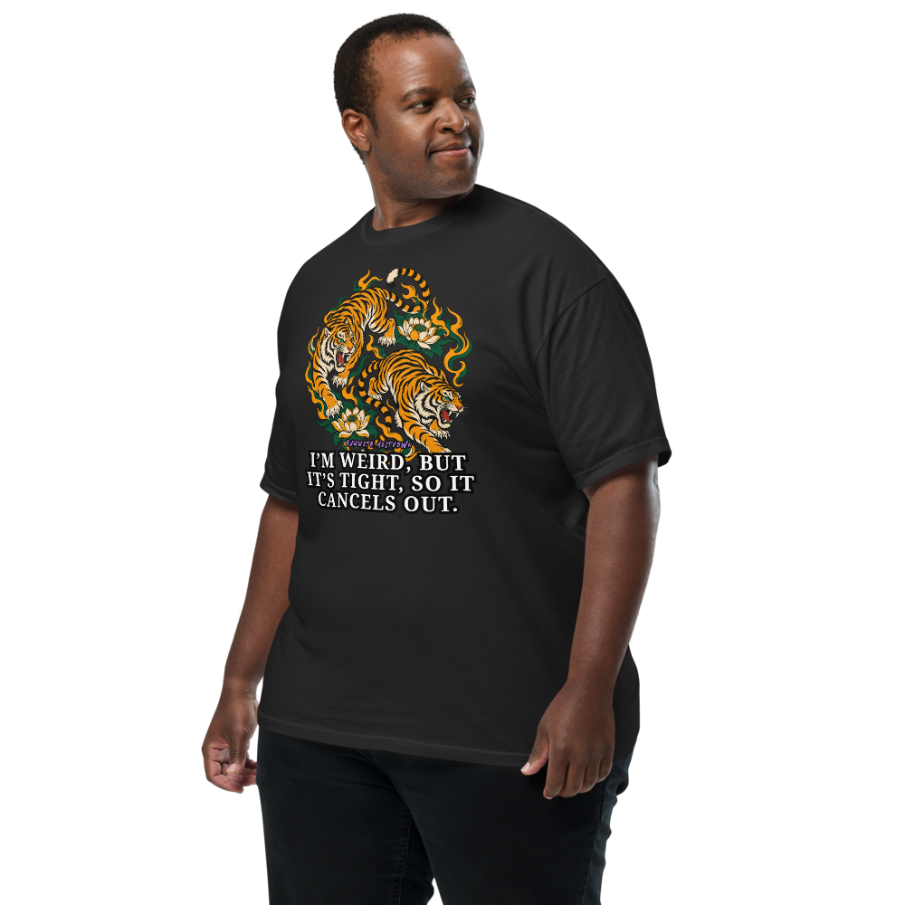 It Cancels Out – Floral Tiger Pair Tee Mockup