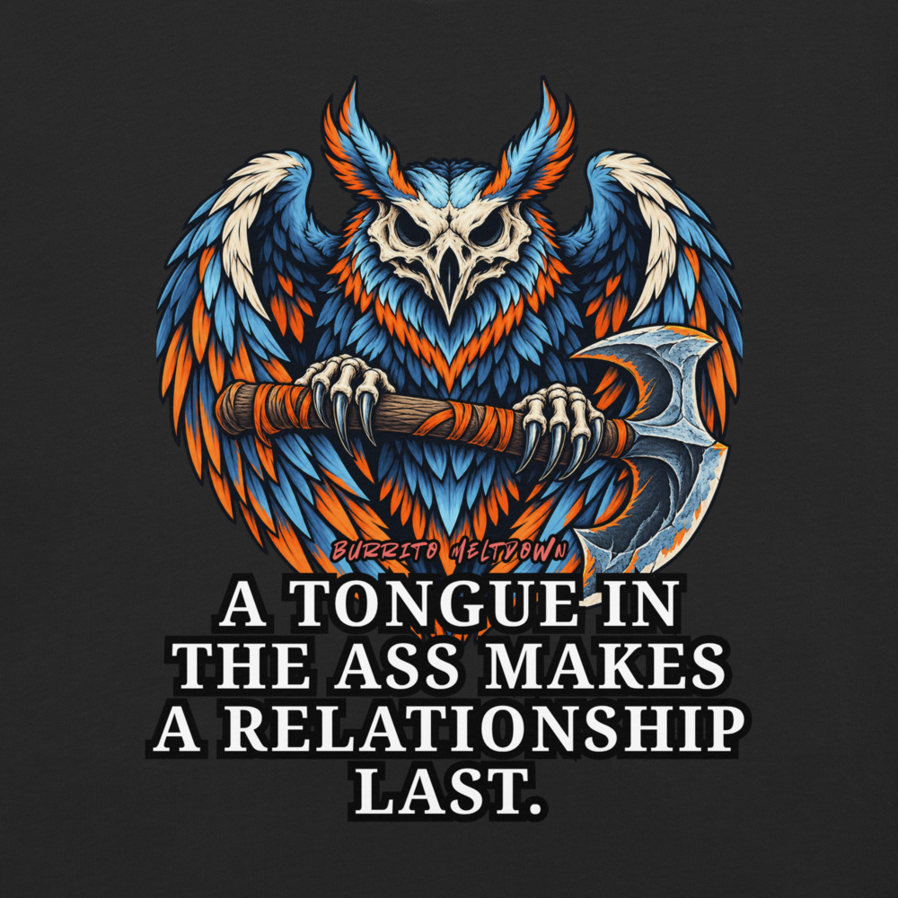 Makes a Relationship Last – Owl Skull Warrior Tee Mockup