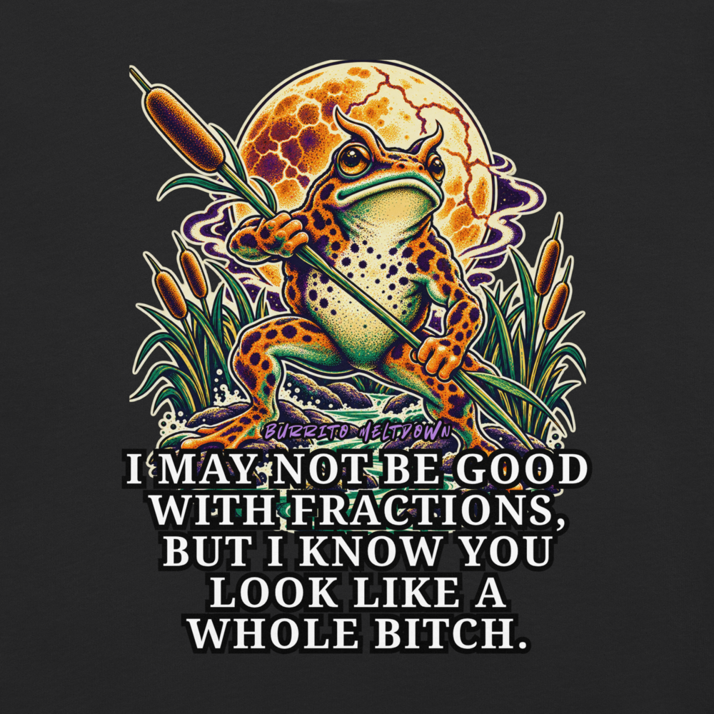 Not Good With Fractions – Moon Frog Tee Mockup