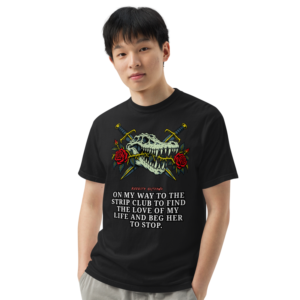 Find the Love of My Life – Crocodile Skull and Roses Tee Mockup
