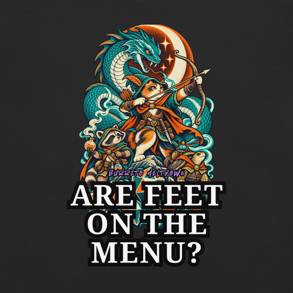 On the Menu – Cat Archer and Dragon Tee Mockup