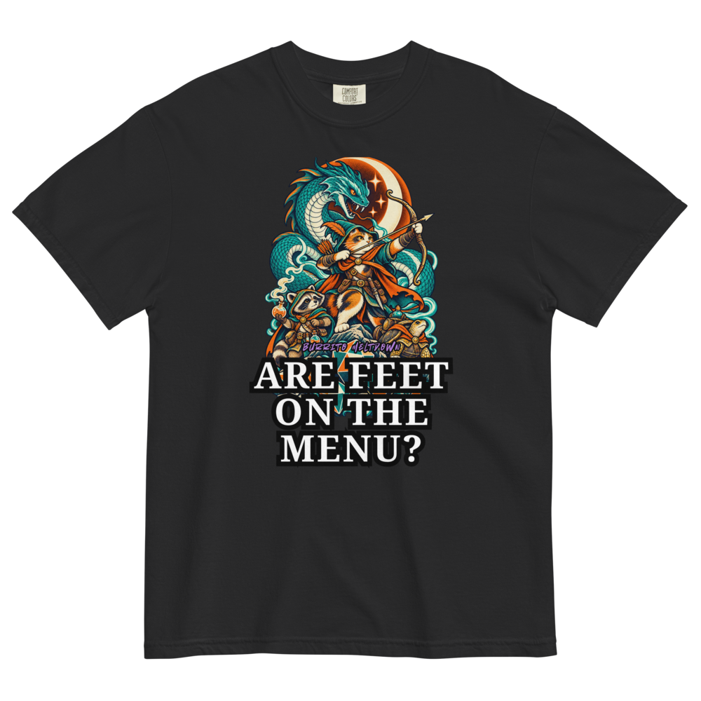 On the Menu – Cat Archer and Dragon Tee Mockup