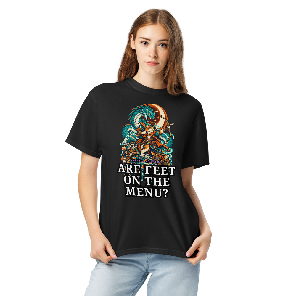 On the Menu – Cat Archer and Dragon Tee Mockup