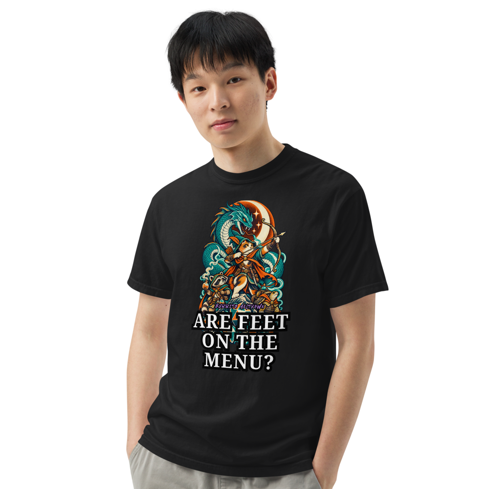 On the Menu – Cat Archer and Dragon Tee Mockup