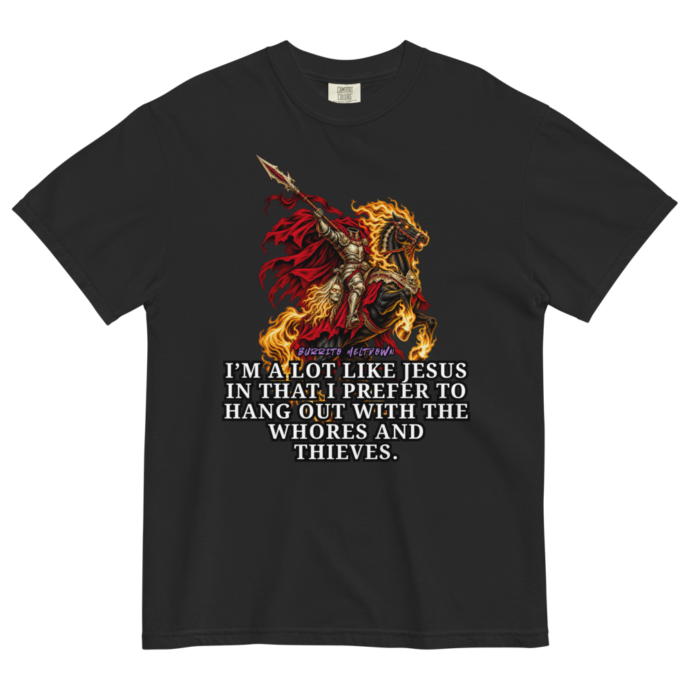 A Lot Like Jesus – Golden Flame Horse Warrior Tee Mockup