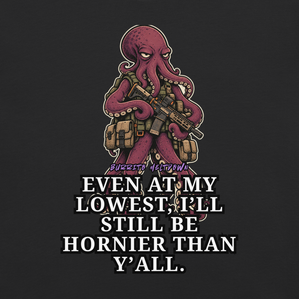 Even at My Lowest – Tactical Octopus Warrior Tee Mockup